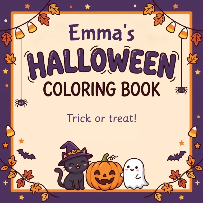 Emma's Halloween coloring book cover