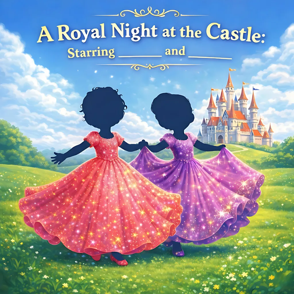 Princess Quest Story Cover featuring two princesses - Template